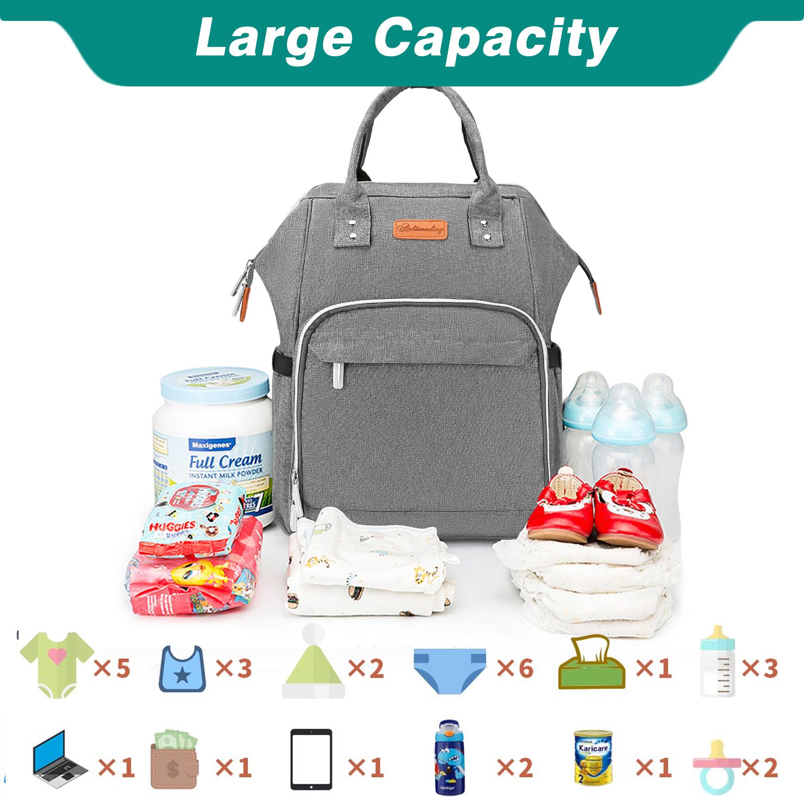 JOSEKO Sac à dos à langer pour bébé, sac à dos à couches de