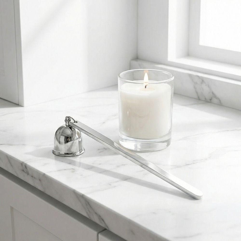 Stainless Steel Candle Extinguisher Long Handle Anti-Slip Wick Snuffer Bell Shape Retro Candle Flame Snuffer Gift Idea