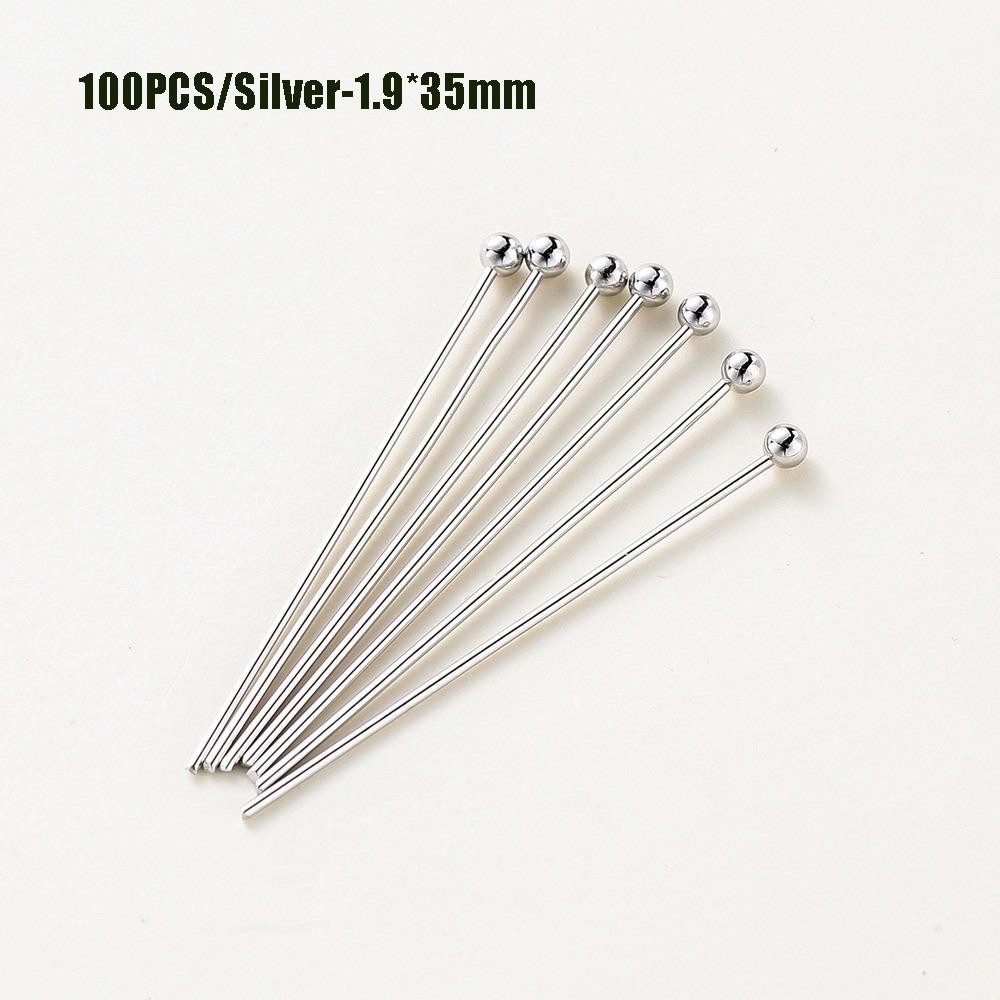 100PCS 0.6mm Thin Wire Jewelry Making Pins Gold Plated Jewelry Ball Pins Head Needle Accessories