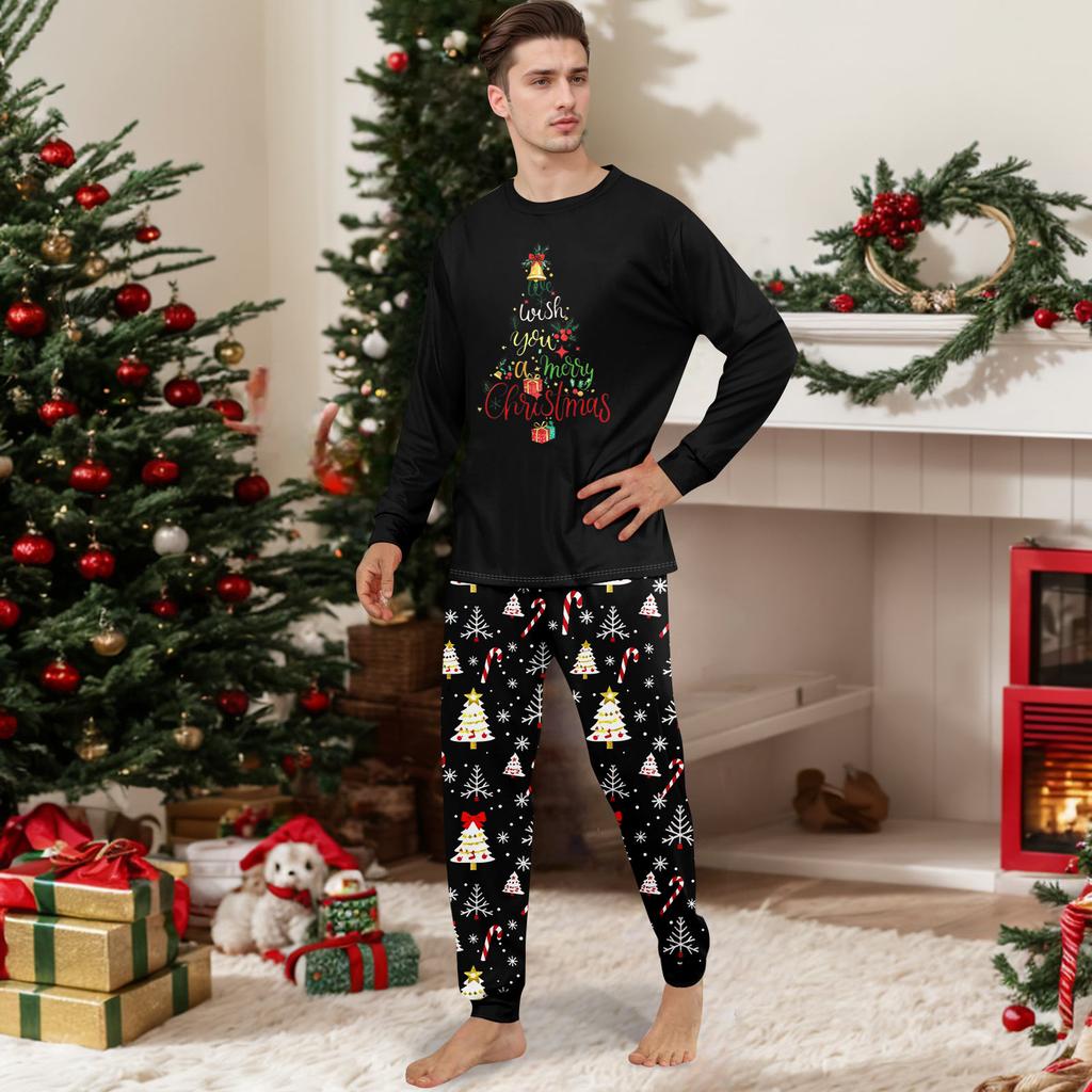 Druk Piżamy Słodki Zestaw Rodzinny, Ubrania Domowe, Zestaw Rodzinny Top z Długim Rękawem Spodnie