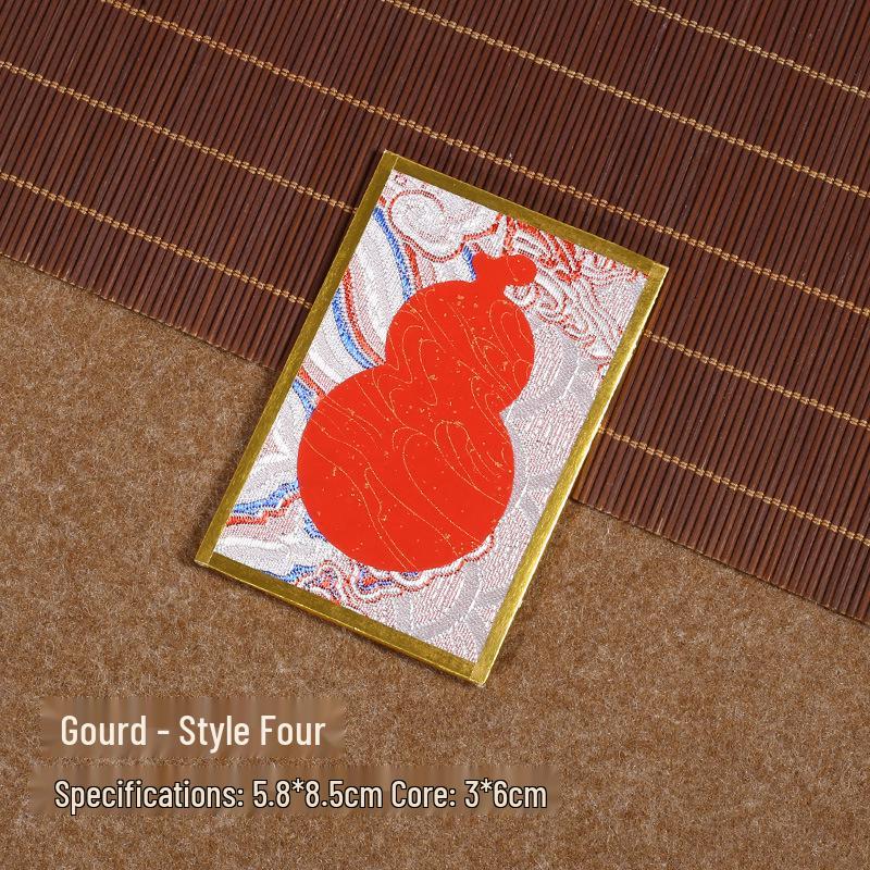 Brocade Calligraphy Ornament: Mini National Style Xuan Paper Pendant - Cultural and Creative Fortune Card Gift