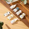 Cat Shape Chopstick Holder Ceramic Chopstick Holder Hand Painted Underglaze Chopstick Holder Creative Mini Ornament Chopstick Pillow