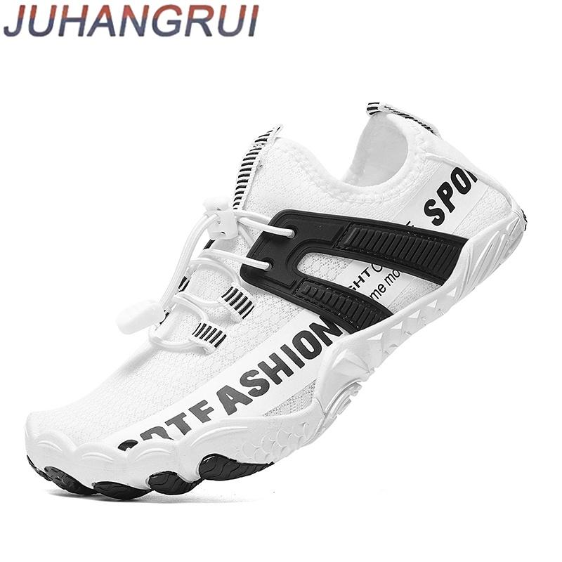 Unisex Outdoor Five-Finger Wading Shoes Breathable Mesh Rubber Sole Surfing Diving Swimming Shoes Slip-On Water-Resistant Sandal