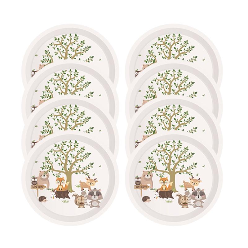 Džungle Zvíře Kreslený Motiv Narozeninová Dekorace Lesní Medvěd Liška Jelen Papírové Talíře Kelímky Narozeniny Baby Shower Párty Stolní Nádobí Deco