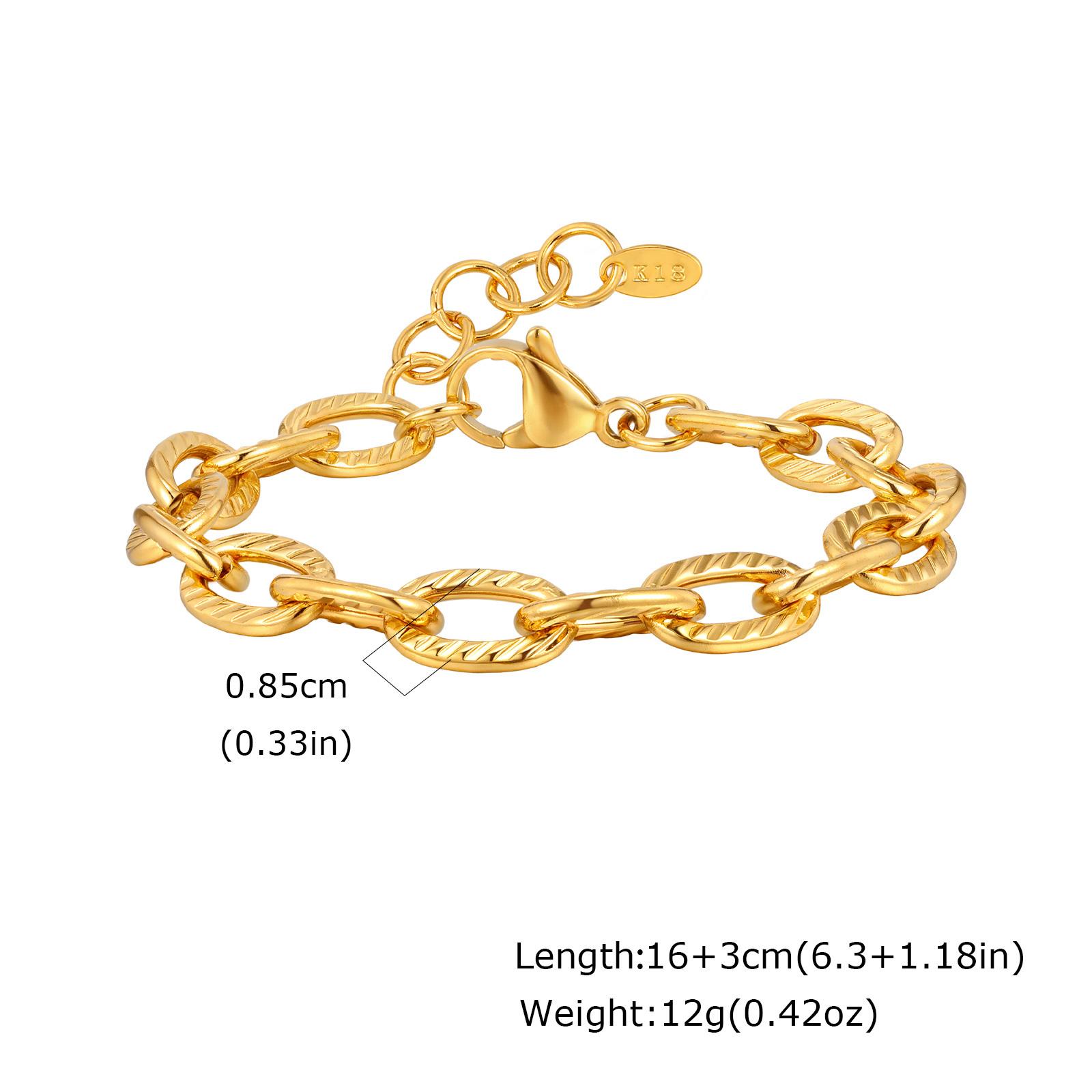 

Vnox Classic Stainless Steel Link Chain Bracelet For Women Men, Chunky Hip Hop Punk Chains, Gold Plated Jewelry Gifts