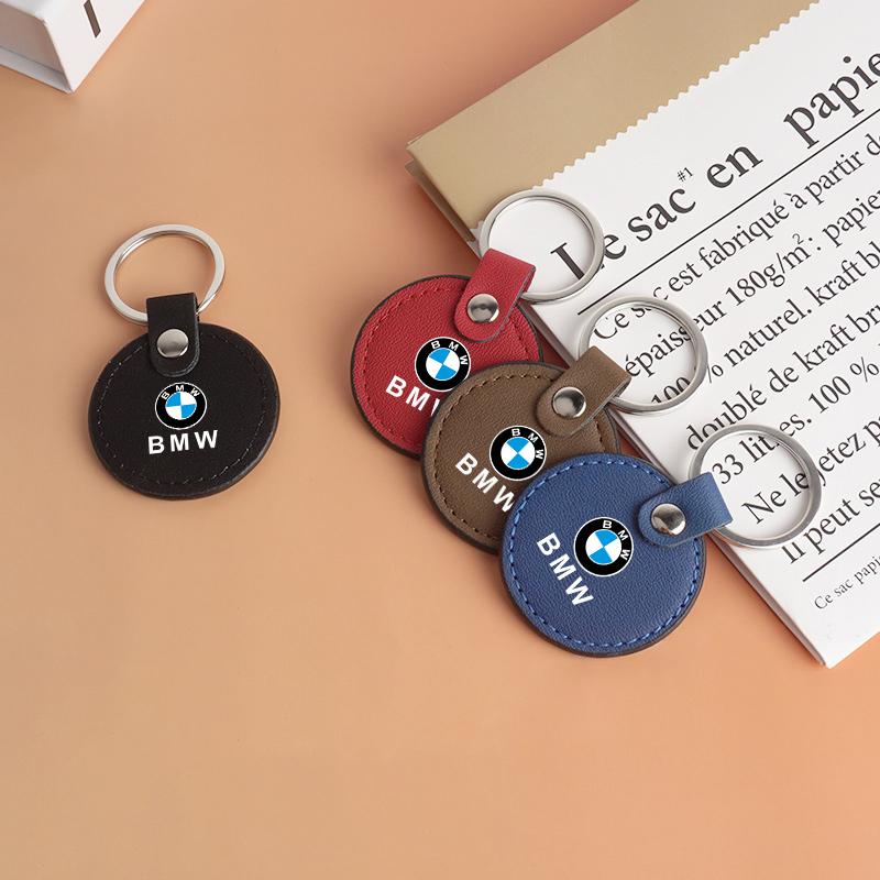 For BMW 1 3 5 7 Series X1 X3 X4 X5 F10 F15 F16 F20 F30 F18 F25 M3 M4 E34 Leather Car Badge Keychain Keyring Key Ring Pendan Gift bzbf85
