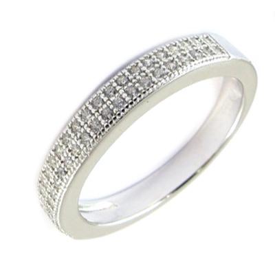 Silverring 'Pour la Vie' silvervit (rhodiumpläterad) - 3 mm