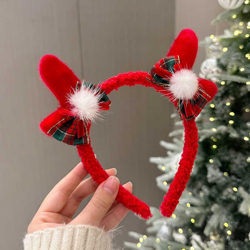 Christmas Red Bear Headband for Girls - Comfortable Party Accessory and Princess Decoration