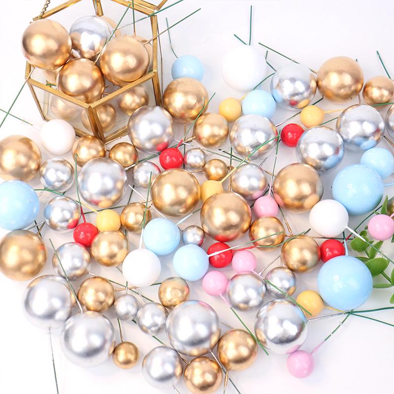 Cake Decoration Balls: Gold & Silver Spheres for Baking & Christmas Decor