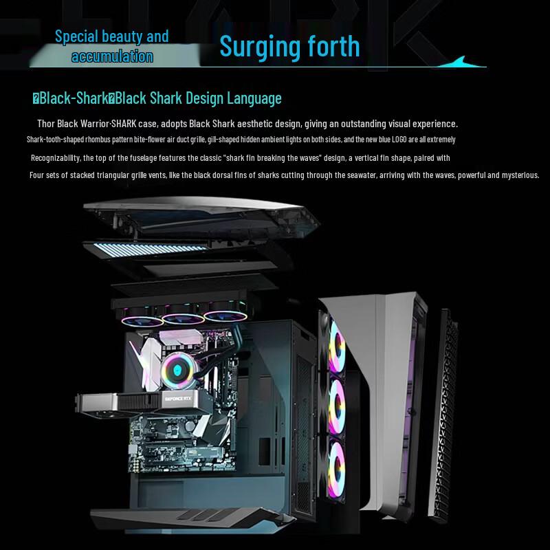 ThundeRobot Black Warrior Shark Gaming Desktop PC (CN Version)
