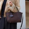 Genuine Leather Fashionable Hand-held Vegetable Basket Bag, Versatile Casual Single-shoulder Bag, Light Luxury Crossbody Bag