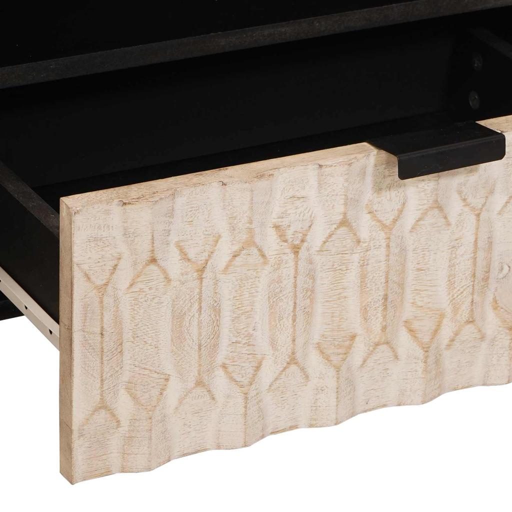 TV Stand White Washed Surface 80 x 33 x 46 cm