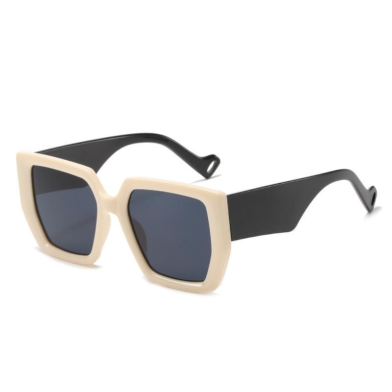 New square thick frame jelly color large frame round face Internet celebrity sunglasses UV protection personalized outdoor sunglasses