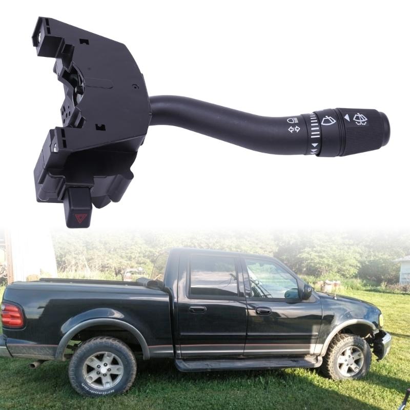 YL3Z13K359ABA Multifunction Combination Stalk with Wiper and Washer Position Symbols for 1999-2003 F150, Black ABS Housing and Existing Wiring Layout,