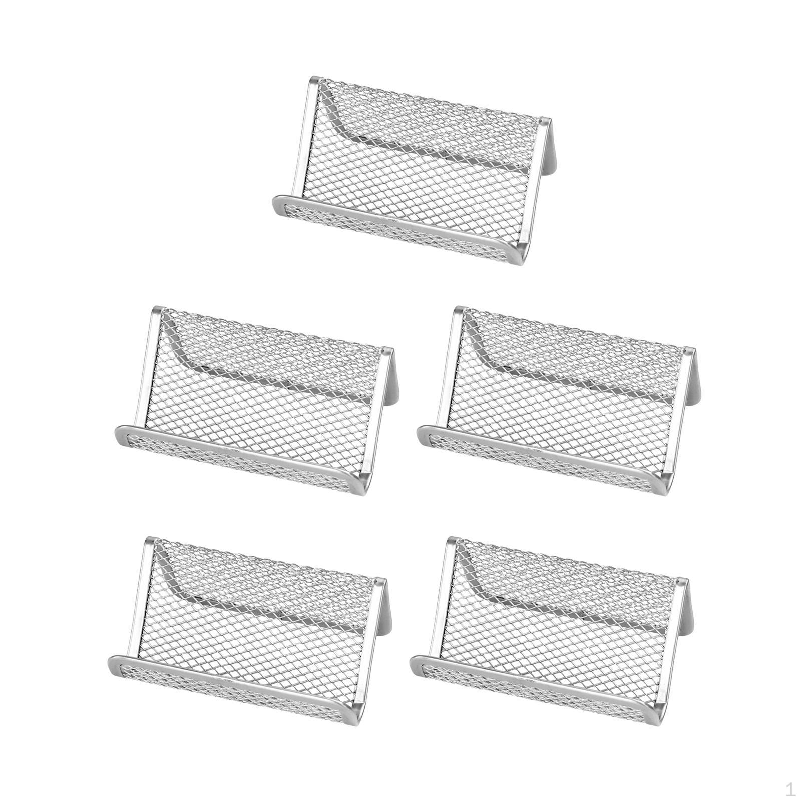 

Подставка для визитных карточек с 5 сетками, органайзер для офисной коллекции для приемов серебряный