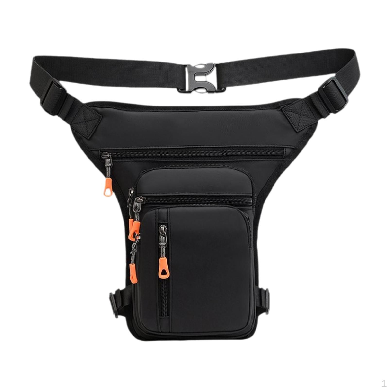 

Мужская поясная сумка Crossbody Fanny Pack Motorcycle Drop Leg Многофункциональная портативная сумка для бедер Side Zipper Black