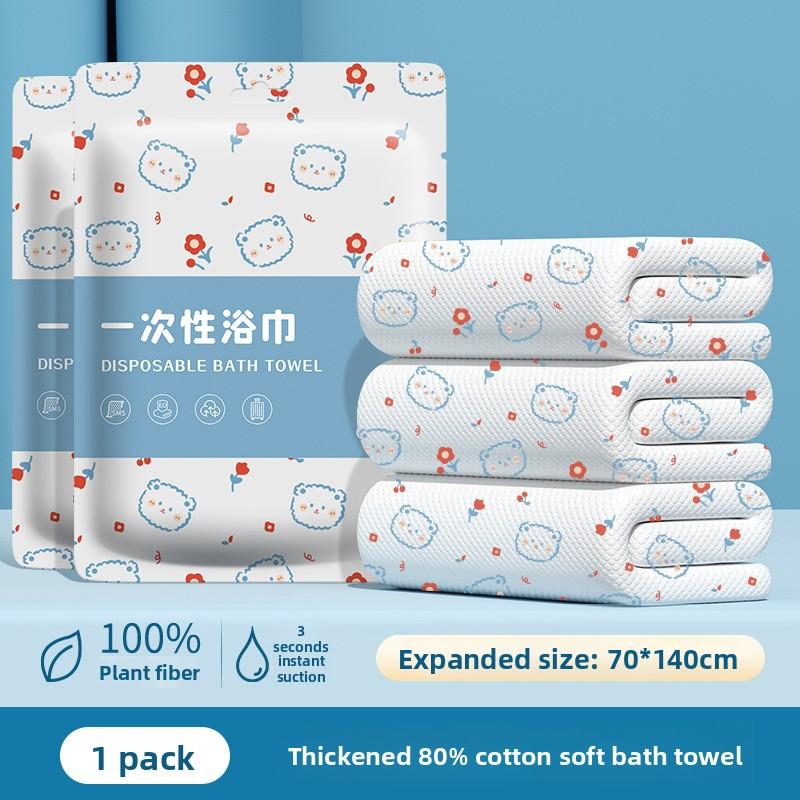 Thickened and Enlarged Disposable Printed Bath Towels  Portable Travel Hotel Homestay Bath Towels Independent Packaging