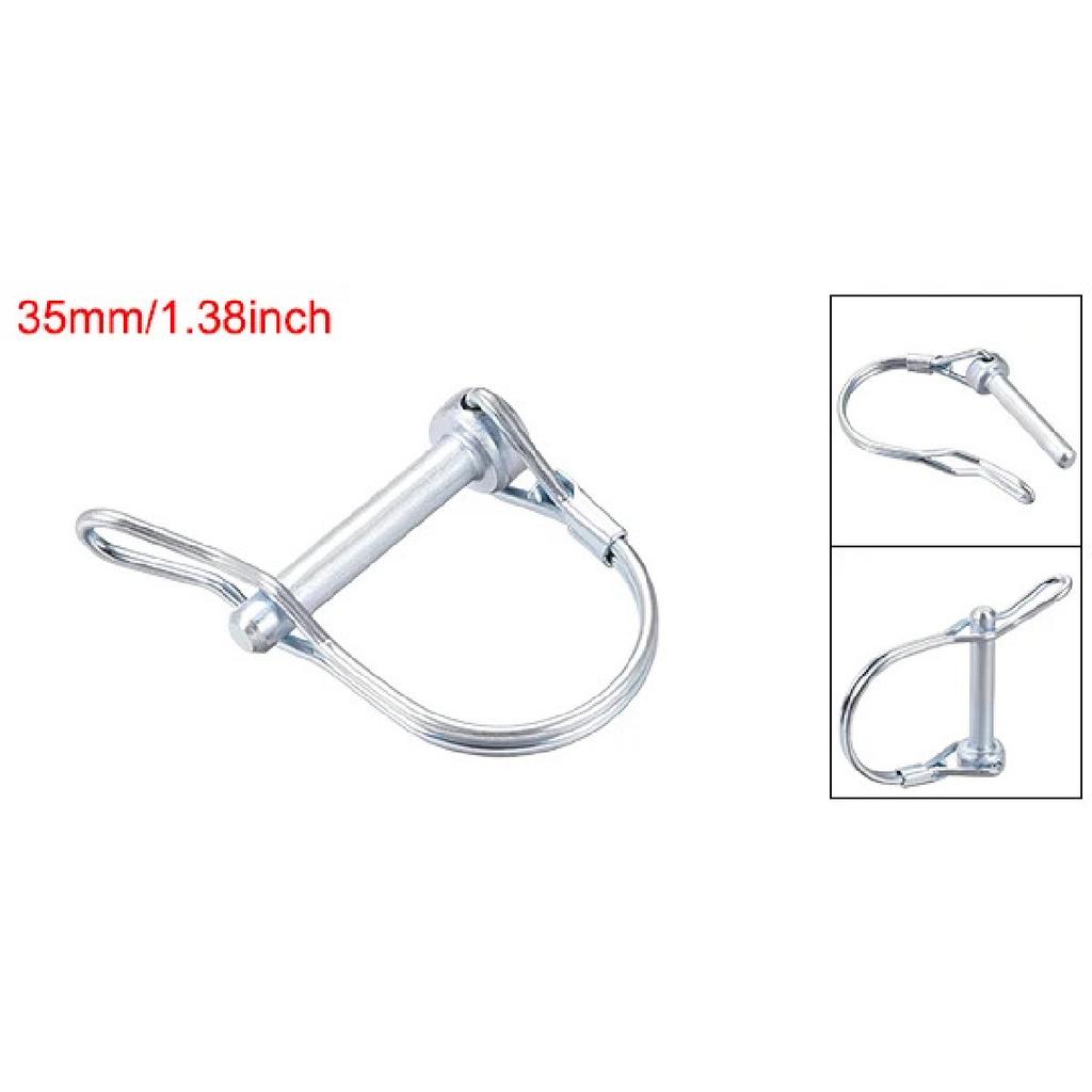 uxcell 1/3/5Pcs Shaft Locking Pin W Ear 6mmx35/40/45/55mm 8mmx60mm Coupler Pin for Farm Trailers Lawn Arch and Garden