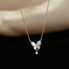 Flash Diamond Water Drop Round Bead Fringed Pendant Neck Chain Collarbone Chain Femininity Design Shell Butterfly Necklace