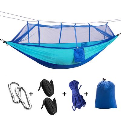 260x140cm Lightweight Outdoor Mosquito Net Hammock Rollover Prevention Camping Hammock SwingBlue