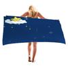 Star and moon pattern digital-printed polyester Superfine fiber double-sided fleece Beach vacation bath towel, beach towel