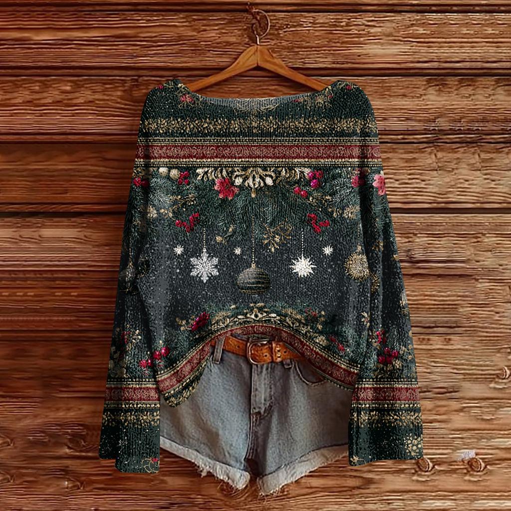 Women's Round Neck Lightweight Sweater Casual Long Sleeve Knit Pullover