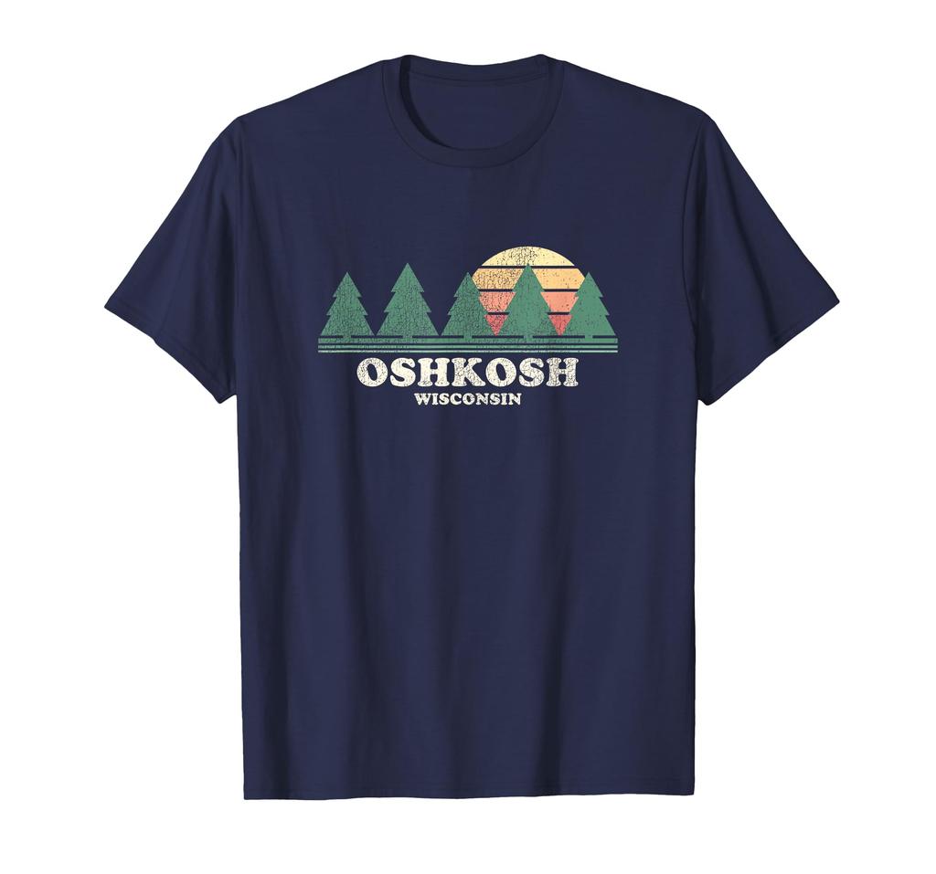 Oshkosh WI Vintage Throwback T-Shirt Retro 70s Design Tee