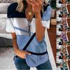 2024 European American Women's Summer Solid V-Neck Off-Shoulder Fashion Top