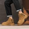 Fashion Thick soled autumn and winter men's boots Trendy British retro style Business Office Quality adult warm High top shoes New