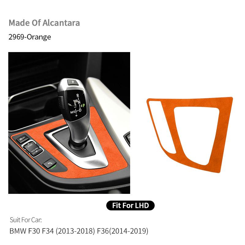 For BMW F30 F34 F36 Gear Shift Control Panel Trim Frame Decorative Sticker Made of Alcantara Car Interior Tuning Accessories blvc18