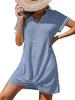 Women's European & American Fashion V-Neck Batwing Sleeve Plaid Knit Dress - Casual, Elegant, Breathable Style