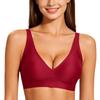Coppa Gelatina Stampa Leopardo Scollatura a V Profonda Senza Cuciture Senza Ferretto Taglie Forti Comfort Intimo per Donne Uso Quotidiano