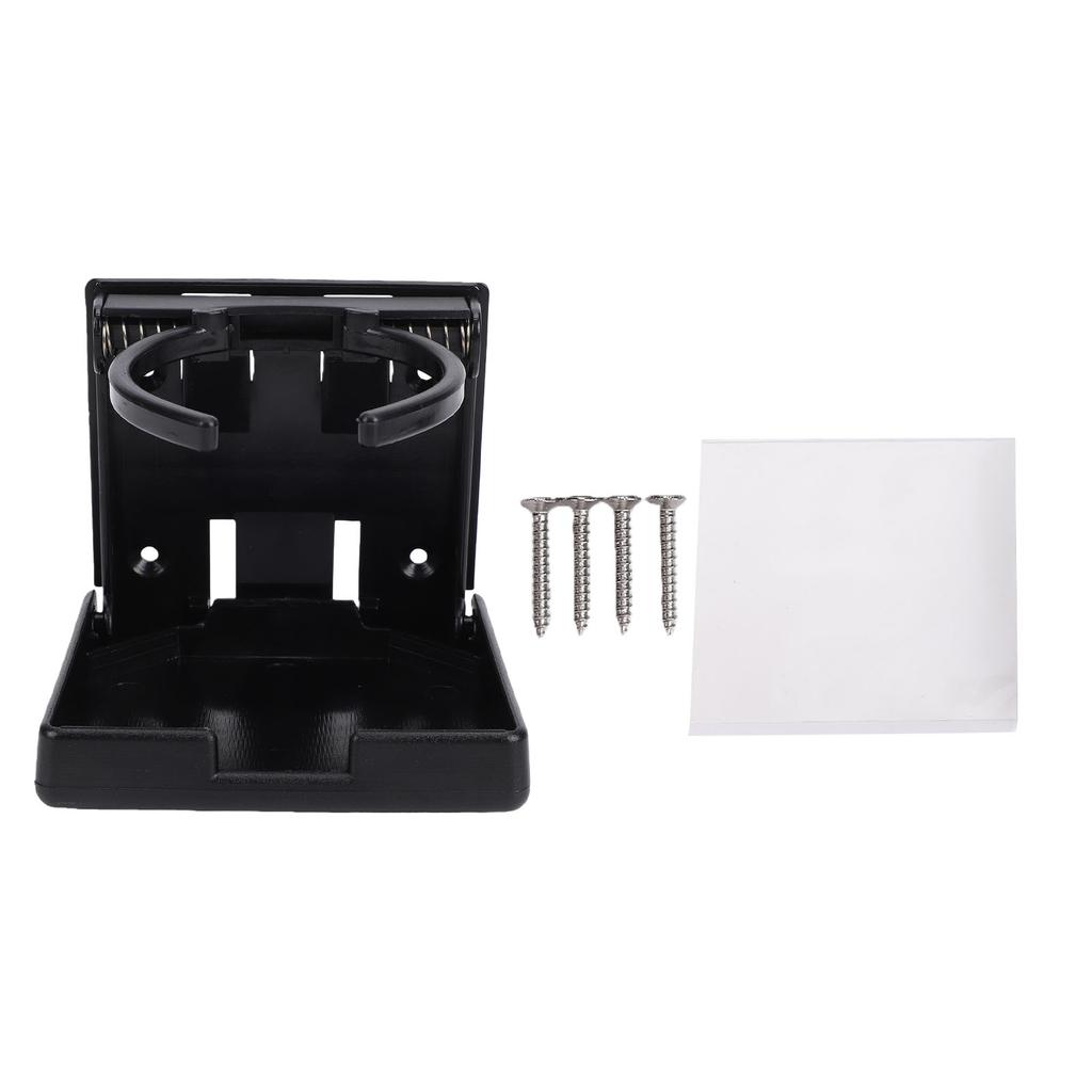 Boat Cup Holder Black Adjustable Folding Space Saving Water Bottle Holder for Boats Yachts RVs Cars Trucks