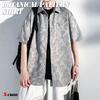 Print Short Loose Plus Korean Street Summer Soft to the Japanese Front Longer Slightly Slim Mode X-cross Men's All-Over Shirt, Sleeve, Stylish,
