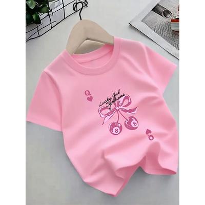 European Sizes Cute Print Short-Sleeve T-Shirt for Girls, a Versatile Casual Top for Summer, New Clothing - Summer Blouse