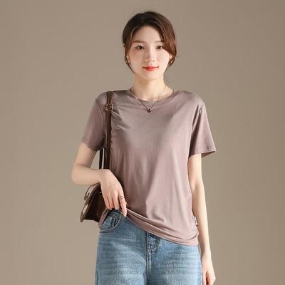RAIN.CUN Women's High-Elastic Slim Fit Short Sleeve T-Shirt