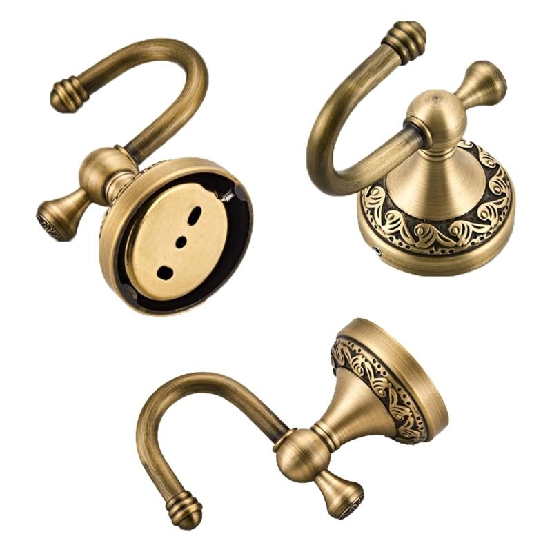 Decorative Brass Towel Hook With Smooth Brushed Finish Elegant Retro Styles Bathroom Accessory Towel Rack