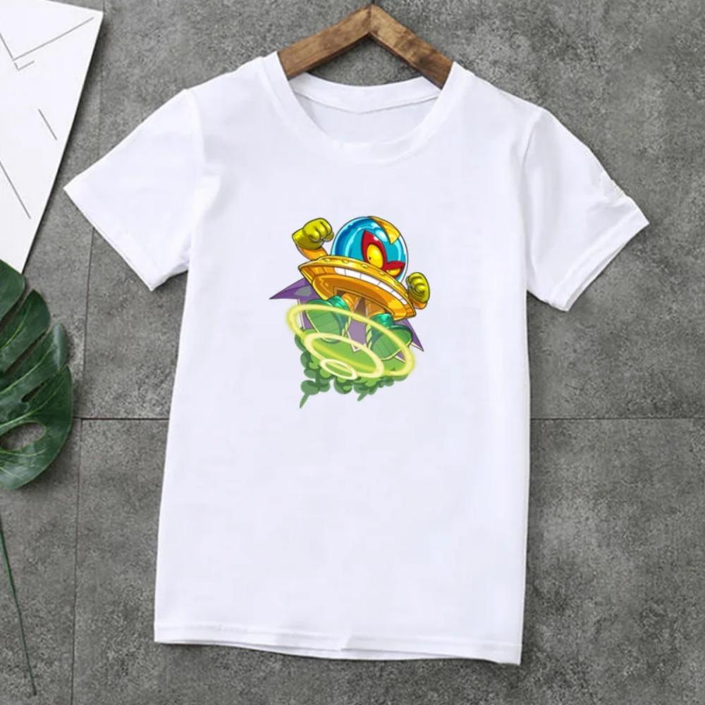 Summer Fashion Unisex T-shirt Cute Los Super Zings Series 4 Cartoon Kids T-Shirts Short Sleeve Print Boys Girls Tops,ooo5358