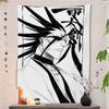 Black White Style bleach Anime Character Tapestry Japanese Print Wall Hanging Background Cloth Bedroom Dorm Apartment Home