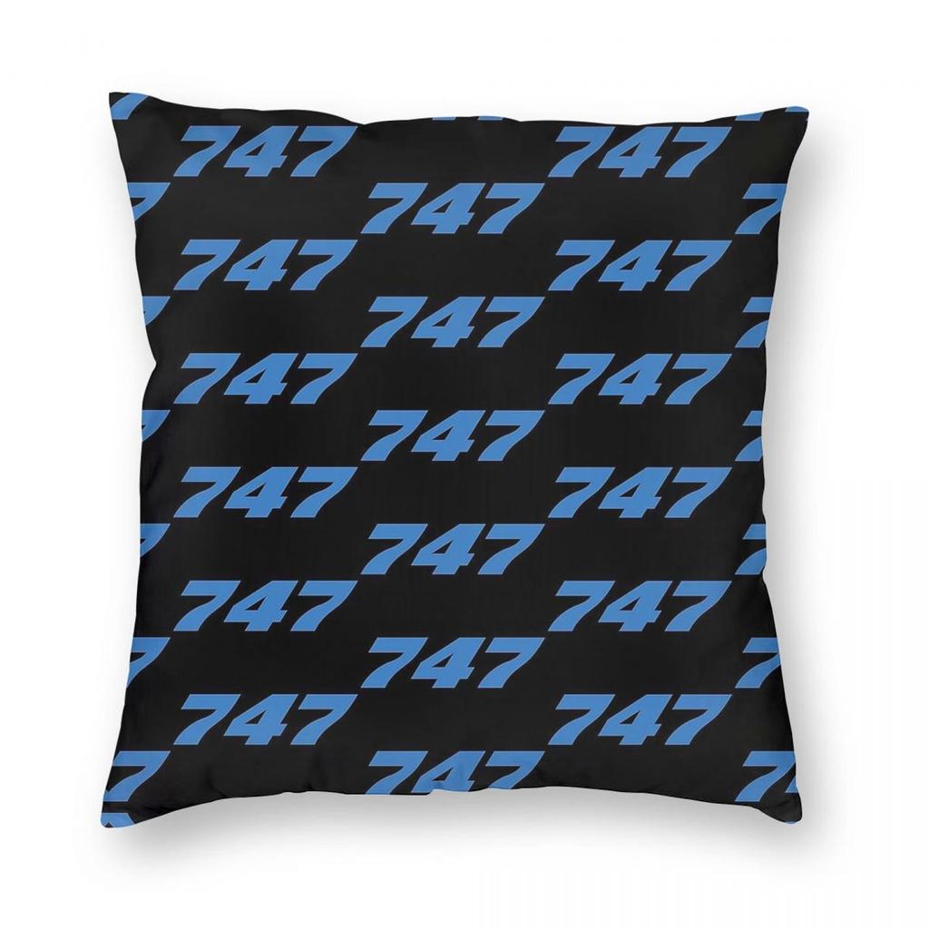 Boeing 747 Number Square Pillowcase Polyester Linen Velvet Printed Zip Decor Pillow Case Bed Cushion Cover