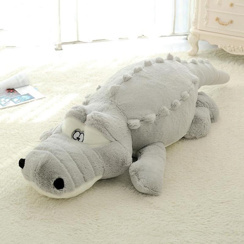 

Big Dimension Crocodile Plush Playthings Lying Section Pillow Mat Plush Crocodile Gentle Stuffed Animal Cartoon Plush Dolls Children Girls Gifts 60cm серый