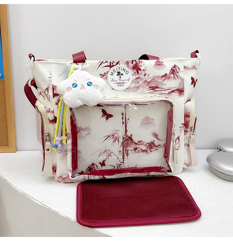 Schoolbagins college cute versatile bag Korean version girl casual shoulder messenger bag student class tutoring tote bag