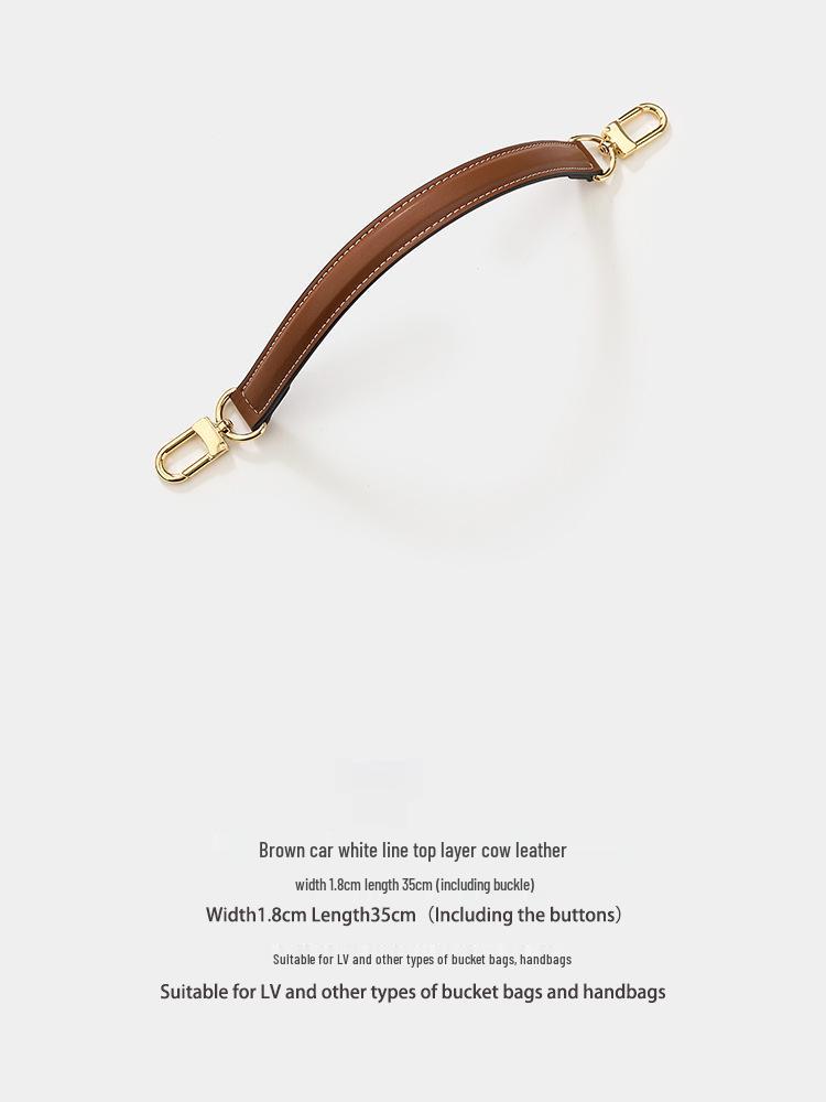 Luxury Genuine Leather Handbag Strap for LV Bucket Bags - European & American Style