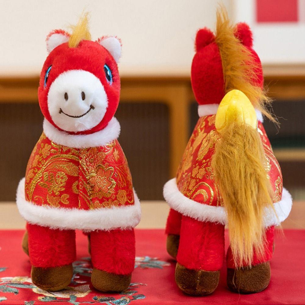 Letter Print Plush Horse Doll Soft Stuffed Horse Stuffed Animal  Year of The Horse