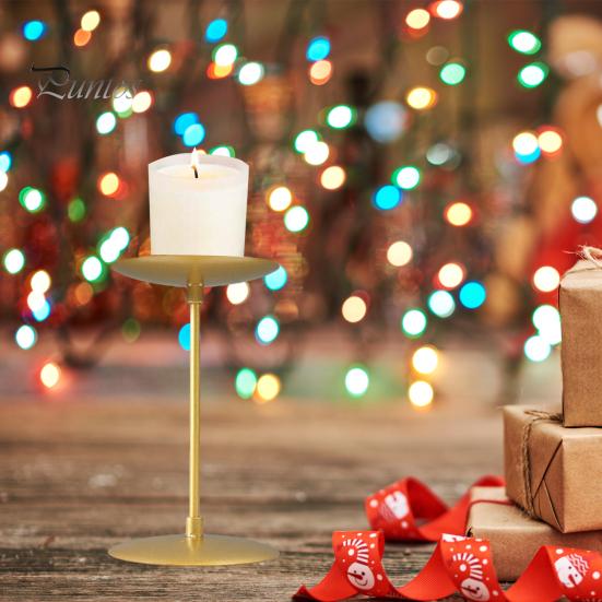 3-teiliges Weihnachts-Kerzenständer-Kerzenhalter-Set aus Metall, moderner, eleganter Tisch-Kerzenständer für Heimdekoration