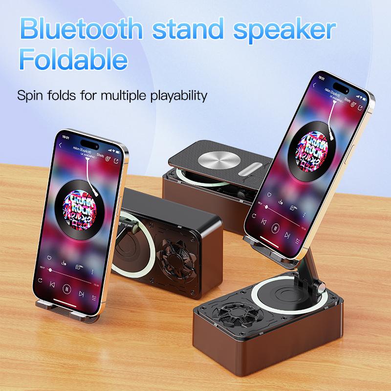 3 In 1 Bluetooth Desktop Mobile Phone Holder Mount Multi-Function Folding Rotatable Bracket Call Speaker Audio Power Bank