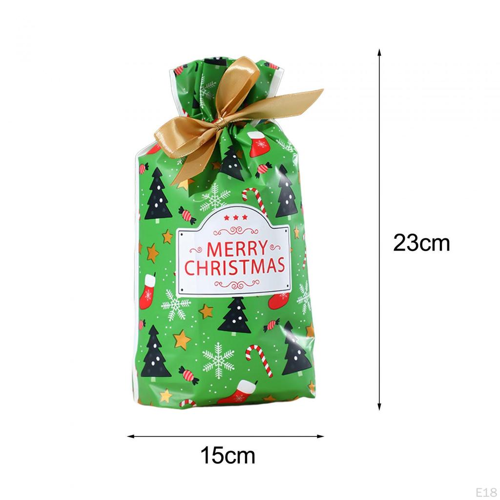 50 Pieces Gift Bags Candy Christmas Present for Gifts with Ribbon Xmas Holiday Cookie