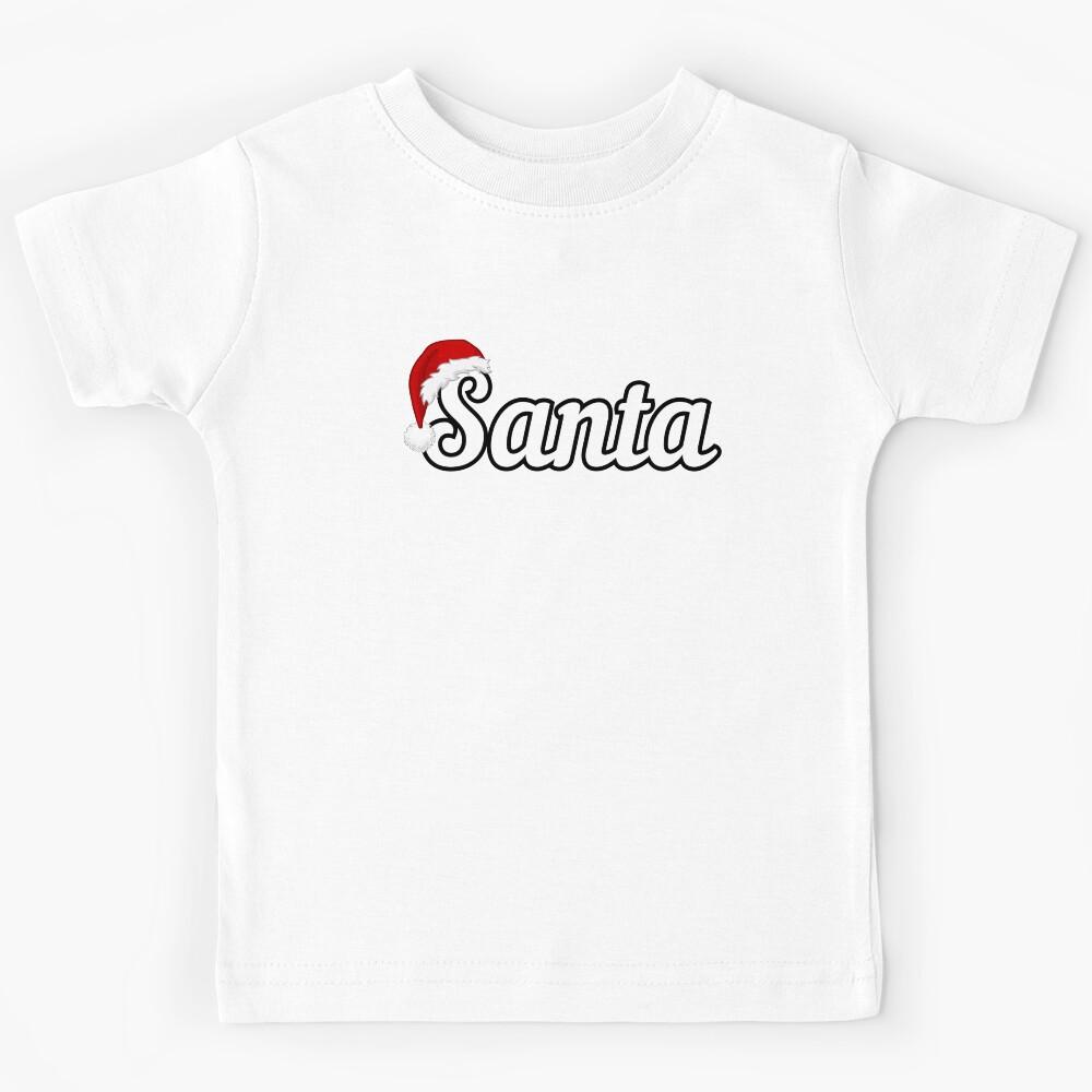 Santa with santa hat (white text) - Christmas Gift - Matching Couple Christmas Outfits Kids T-Shirt 120