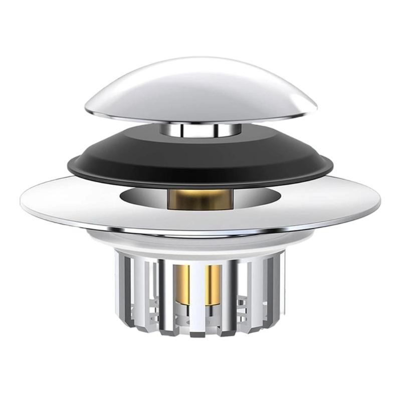 Shock Absorbing Bathtubs Drain Plug Innovative Spring Loading Mechanism Strong Metal Bathtubs Drain for Bathroom Use