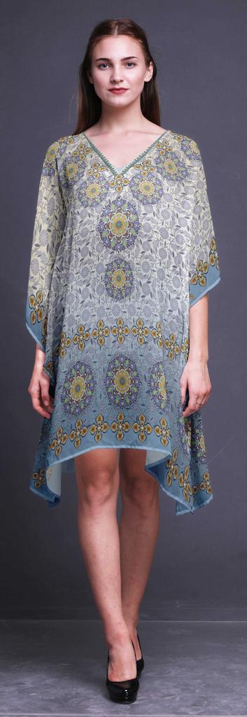Phagun Ladies Kaftan Holiday Loungewear Midi Dress Beach Coverup-4X-5X